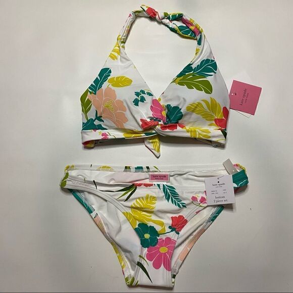 NWT Kate Spade Knotted Halter Bikini Size small